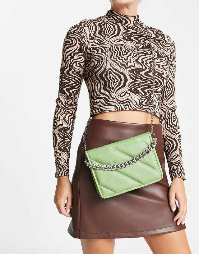 Bolongaro Trevor leather chain strap clutch bag in green