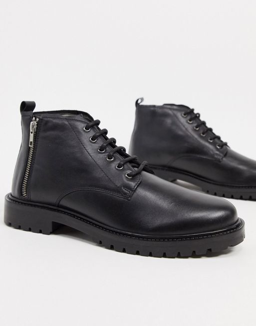 Bolongaro Trevor leather chunky boots with side zip | ASOS