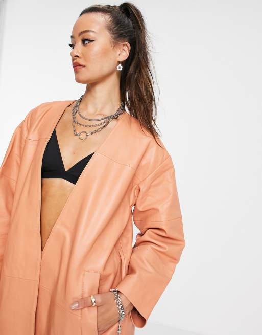 Leather duster coat on sale womens