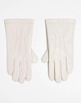 Bolongaro Trevor leather gloves in off white