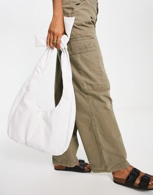 Bolongaro Trevor leather oversized bag in light gray - Click1Get2 Deals