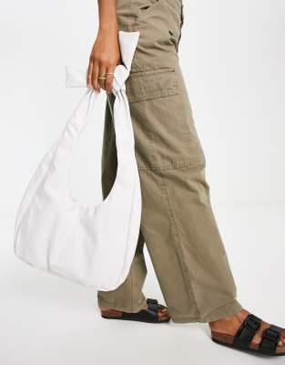 Bolongaro Trevor leather oversized bag in light gray - Click1Get2 Offers