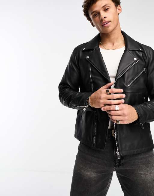 Bolongaro trevor shop leather biker jacket