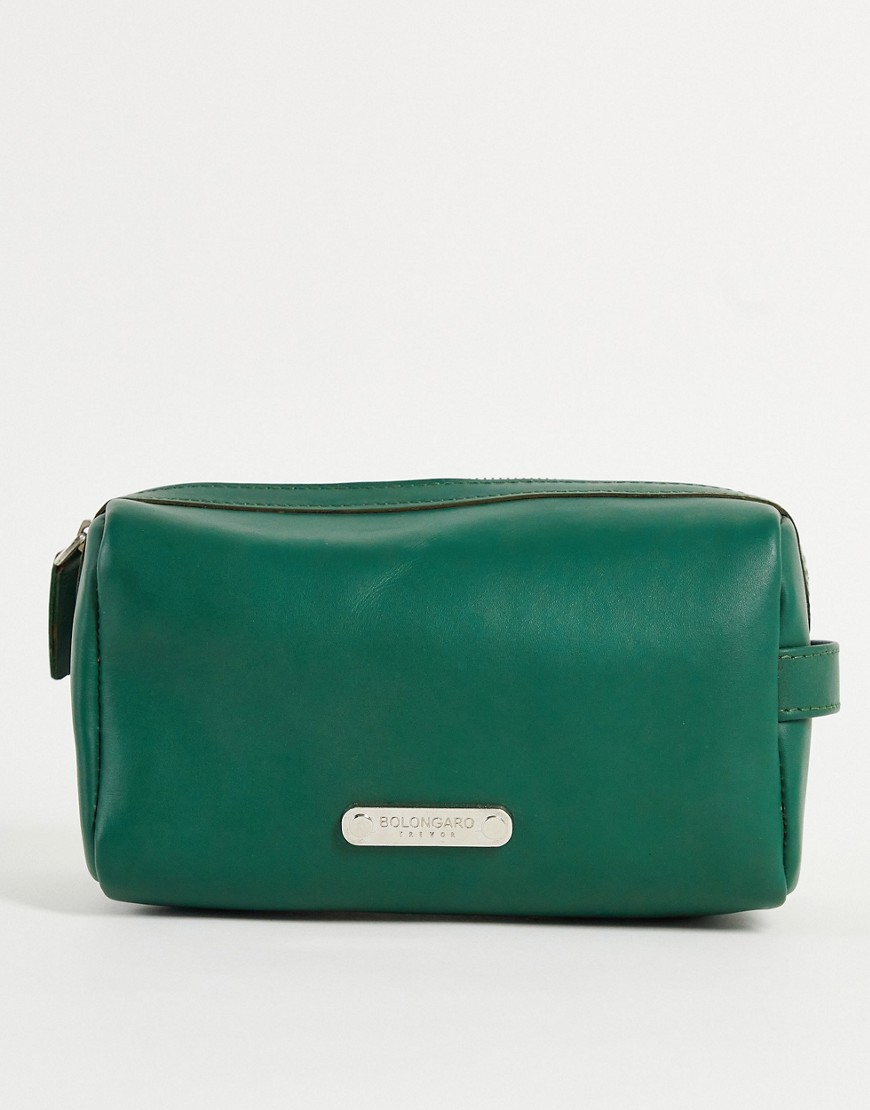 Bolongaro Trevor leather wash bag-Green