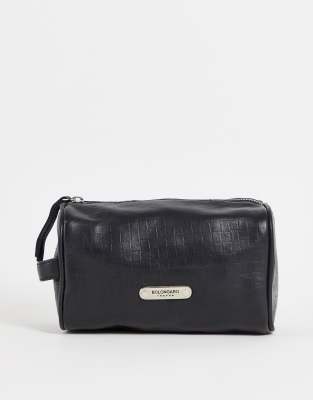 Bolongaro Trevor Bolongaro Trevor leather wash bag-Black