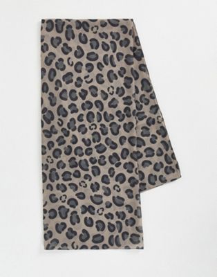 Bolongaro Trevor leopard print casual scarf in grey