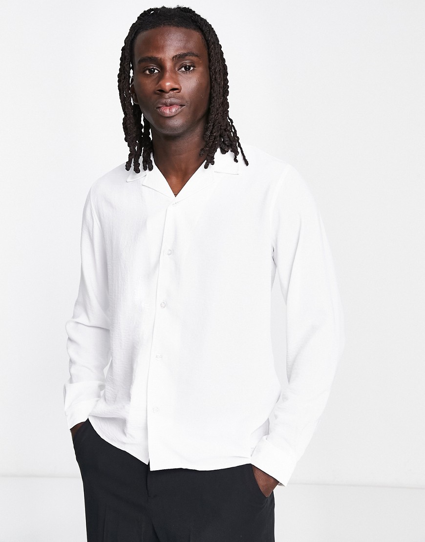 Bolongaro Trevor long sleeve crepe shirt in white
