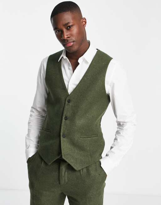 Green 2025 wool waistcoat