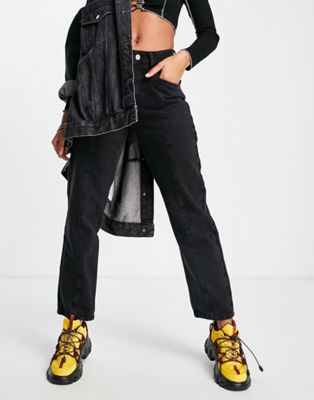 Bolongaro Trevor Madonna seam front straight leg jean in washed black - Click1Get2 Offers