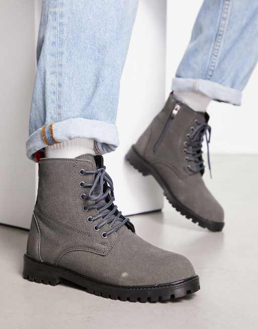 Grey suede lace sales up boots