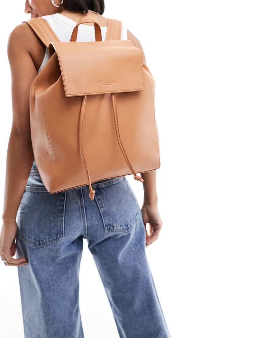 Bolongaro Trevor minimal leather backpack in tan-Brown