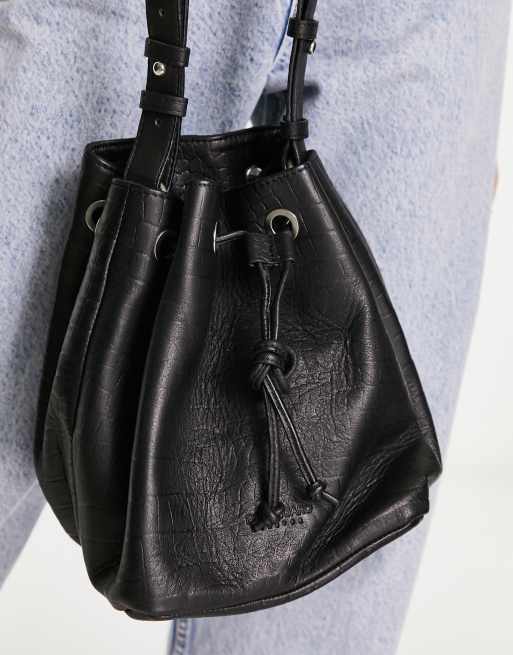 Black mock hotsell croc bag