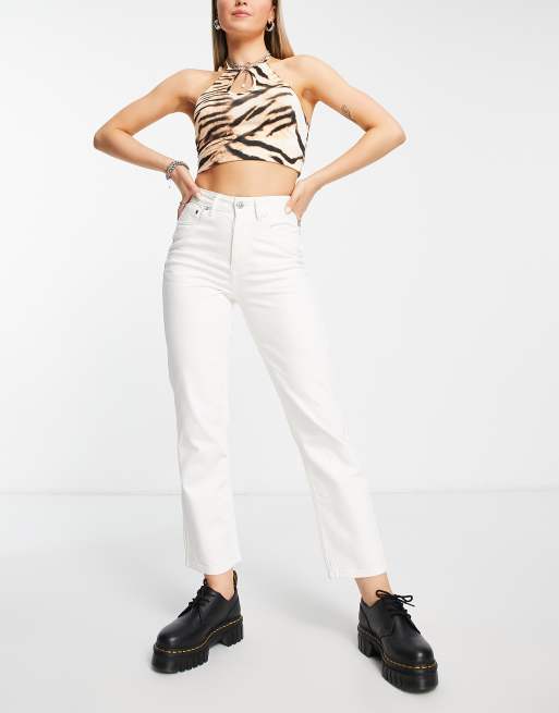 Bolongaro Trevor montana high rise straight leg jeans in cream