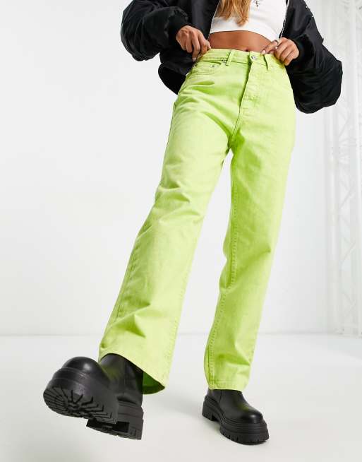 Bolongaro Trevor - Montanna - Jeans a vita alta dritti lime acido