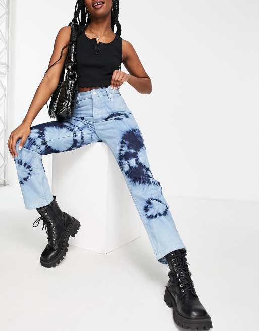 Bolongaro Trevor – Montanna – Jeansy w kolorze indygo z prostymi nogawkami i efektem tie-dye