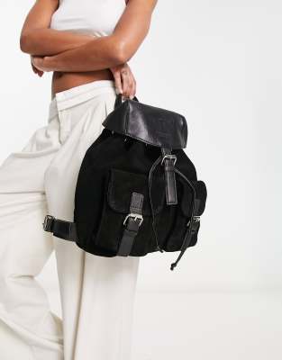 Bolongaro Trevor multi pocket leather backpack in black - ASOS Price Checker