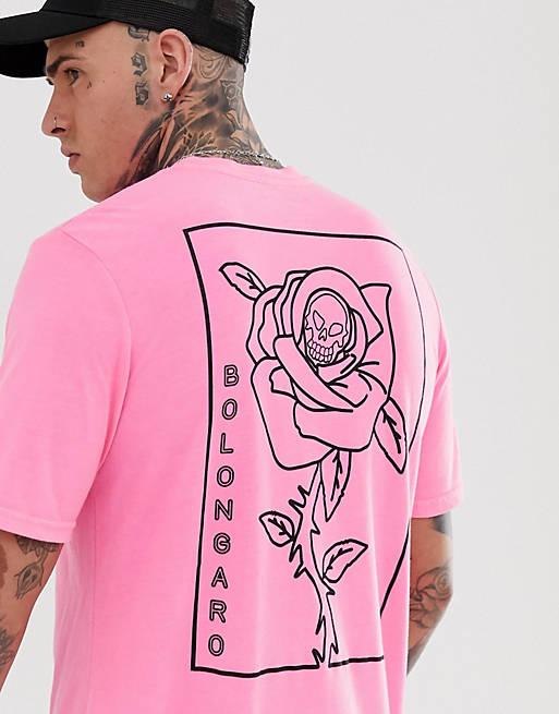 Bolongaro Trevor neon rose back print t-shirt | ASOS