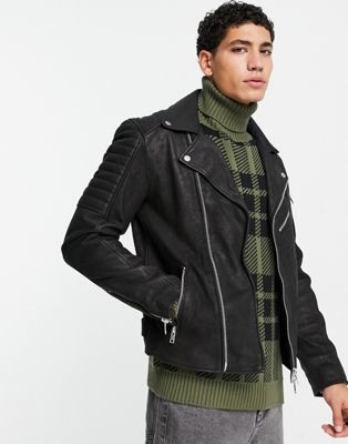 Bolongaro Trevor Nikolai biker leather jacket - ASOS Price Checker