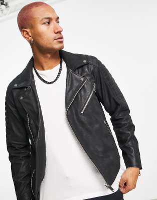 Bolongaro trevor quilted leather biker clearance jacket