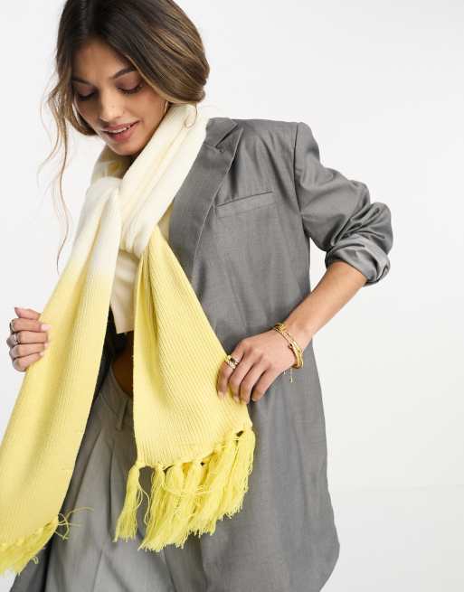 Bolongaro Trevor ombre knitted scarf in butter yellow ASOS