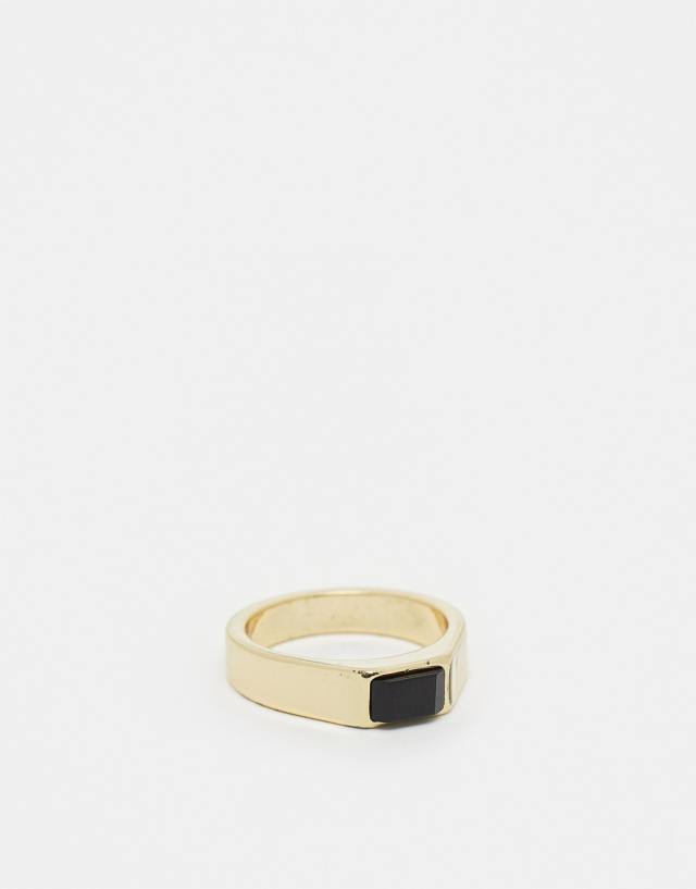 Bolongaro Trevor onyx square signet ring in gold