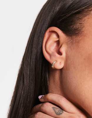 Orecchini in metallo intrecciato, oro | Intrend