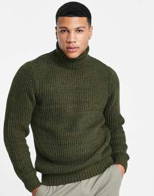 VOI JEANS OVERSIZED ROLL NECK SWEATER-GREEN 