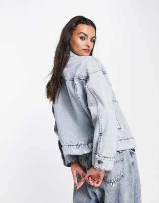 light acid wash denim jacket