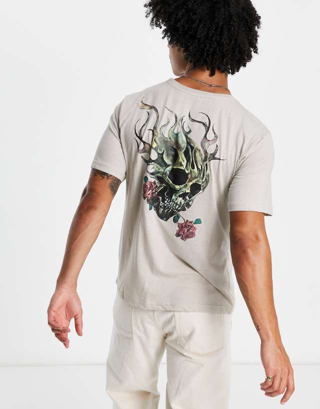 Bolongaro Trevor oversized t-shirt with back print in stone