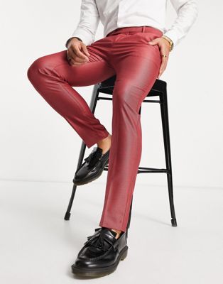 Bolongaro Trevor super skinny suit trousers in red - ASOS Price Checker