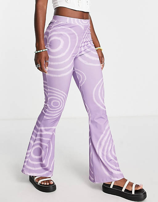 Bolongaro Trevor - Pantaloni elasticizzati a zampa lilla in coordinato