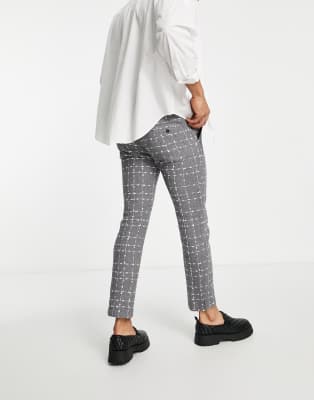 plaid skinny fit high rise pants