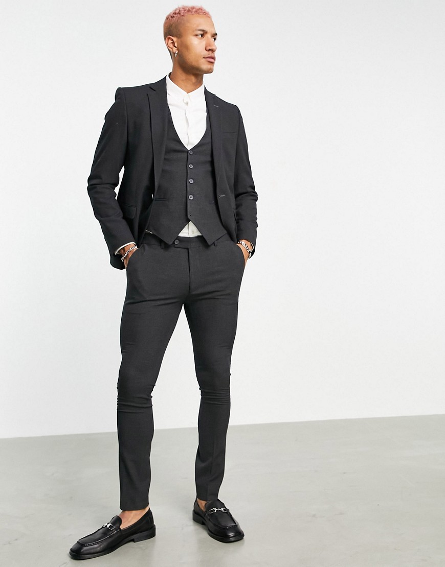 Bolongaro Trevor plain skinny suit jacket in grey