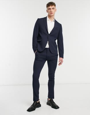 plain navy suit