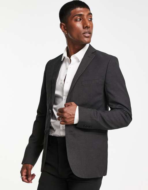 Bolongaro Trevor plain super skinny suit jacket in gray | ASOS