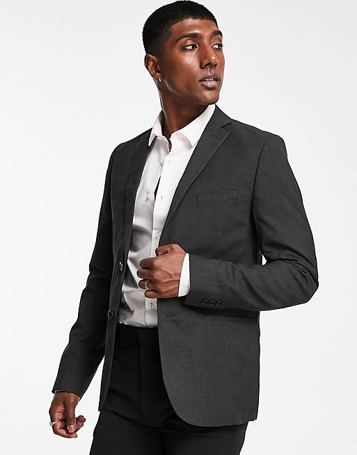 Bolongaro Trevor plain super skinny suit jacket in grey