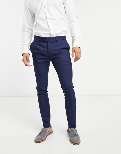 Bolongaro Trevor plain super skinny suit pants in navy | ASOS