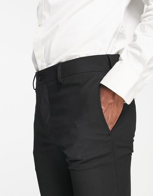 BadRhino Black Plain Suit Trousers