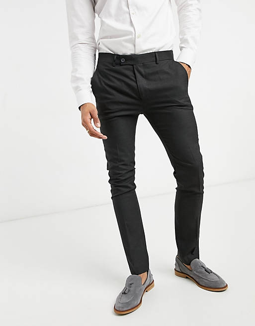 Bolongaro Trevor plain super skinny suit trousers in grey | ASOS