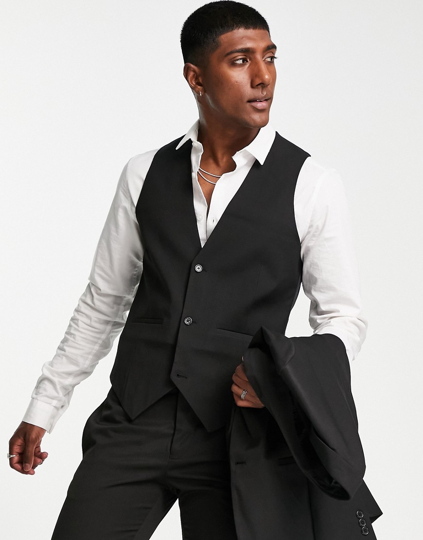 Bolongaro Trevor Plain Super Skinny Vest In Black