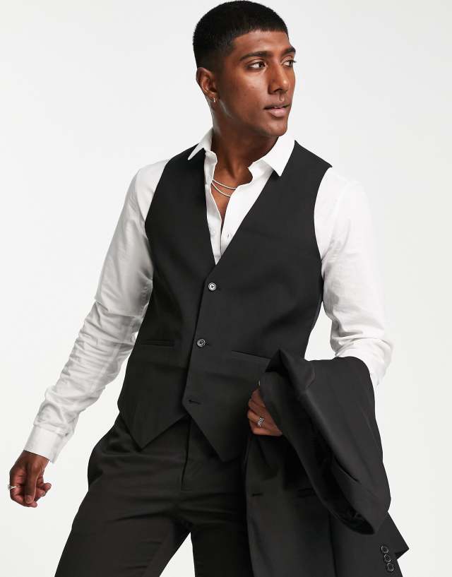 Bolongaro Trevor plain super skinny vest in black