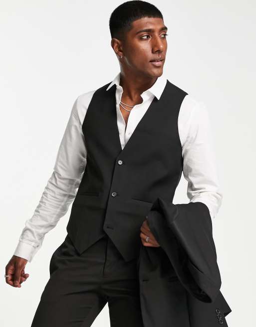 Black skinny outlet waistcoat