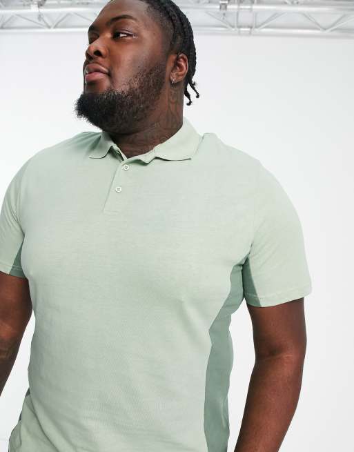 Plus size shop green polo shirt