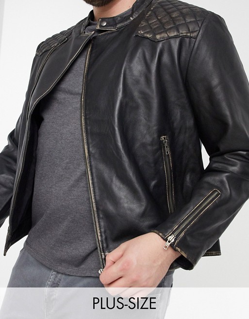 Bolongaro Trevor PLUS harris leather biker jacket