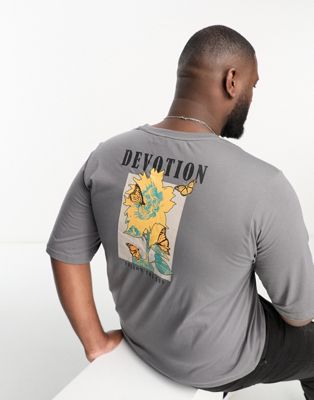 Bolongaro Trevor PLUS oversized t-shirt with back print in grey