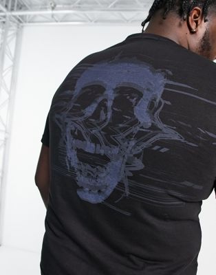 Bolongaro Trevor Plus static skull back print t-shirt in black and green - ASOS Price Checker
