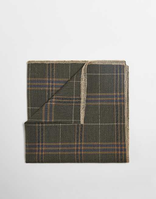 Bolongaro Trevor pocket square in gray check