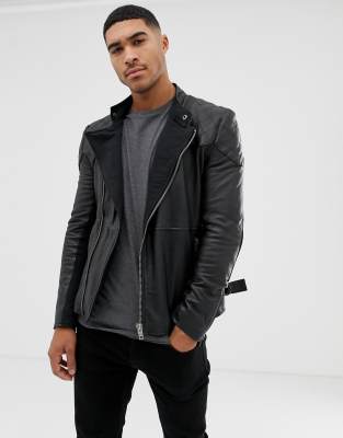 Bolongaro Trevor quilted leather biker jacket-Black