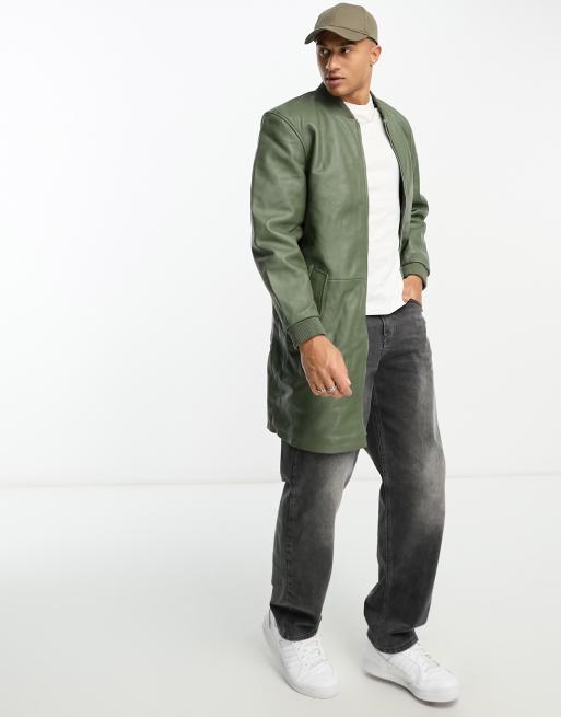 Bolongaro Trevor quilted longline bomber coat in khaki
