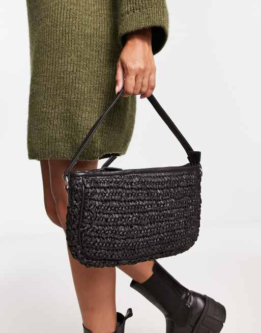 Raffia store shoulder bag